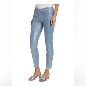 FRAME Le Skinny De Jeanne - made of denim with a metallic chrome finish